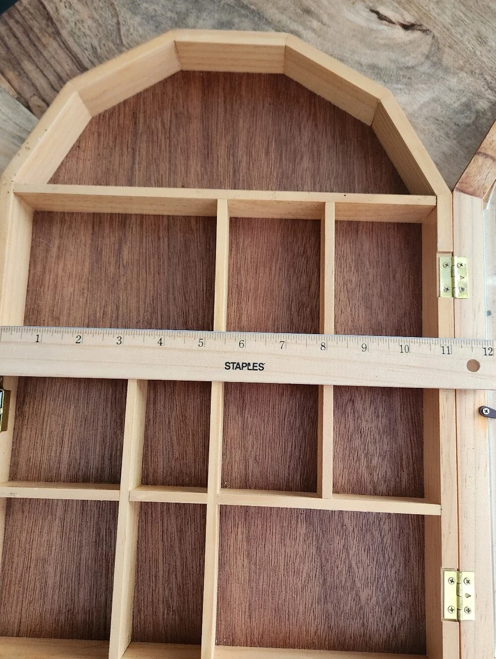 Wooden Display Cabinet Organizer Shadow Box Trinket Organizer With Glass Door